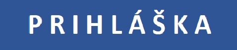 Modrý banner s bielym textom PRIHLAŠKA, veľkými písmenami, bez ďalších prvkov.